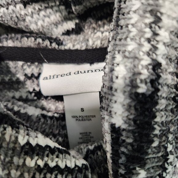 Alfred Dunner Black White Gray Long Sleeve Cowl Neck Pullover Sweater Small - Picture 2 of 7